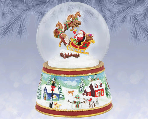 2021 Santa's Sleigh Musical Snow Globe- Retired